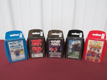 (5) NOS Top Trumps Card Games War Card Game Autogr