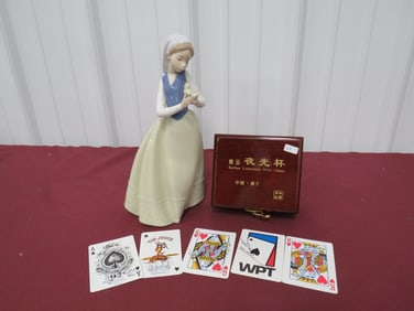 Lladro Figurine and Refine Wine Glass and WPT 5 AG
