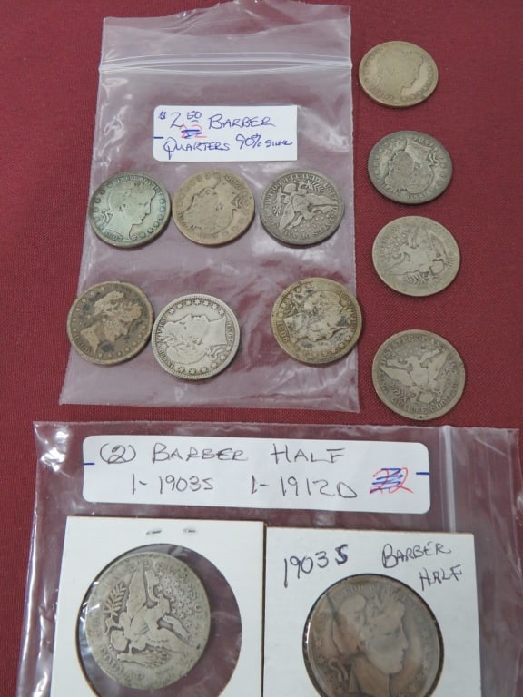 $3.50 Barber Halves and Quarters (1 of 3)