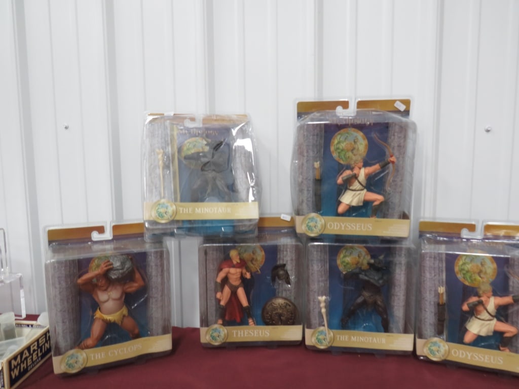 (6) Mythology Action Figures: Theseus, (2) Odysseus, (2) Minotaur, etc