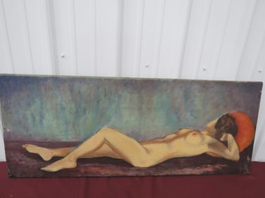 Oil on Wood "Laying Nude"