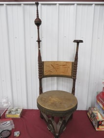 Carlo Bugatti Circular Throne Chair (Signed)
