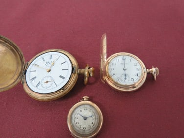 (3) Pocket Watches, (2) are Gold