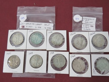 (10) Half Dollars 90% Silver