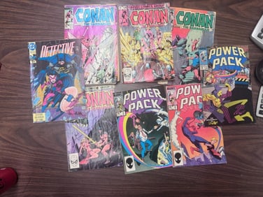 (8) Batman Detective, PowerPack, & Conan Comics