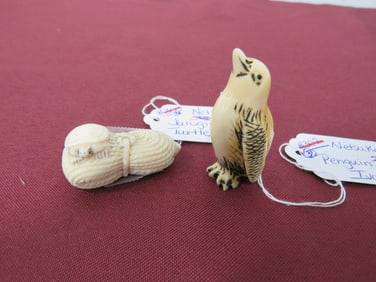 Collectible Netsuke Penquin & Turtle