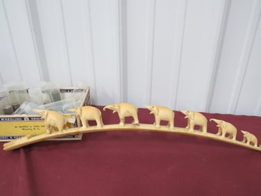 Antique African Scrimshaw Elephant Bridge