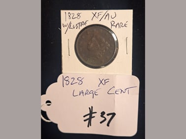 1828 Large Cent XF/AU