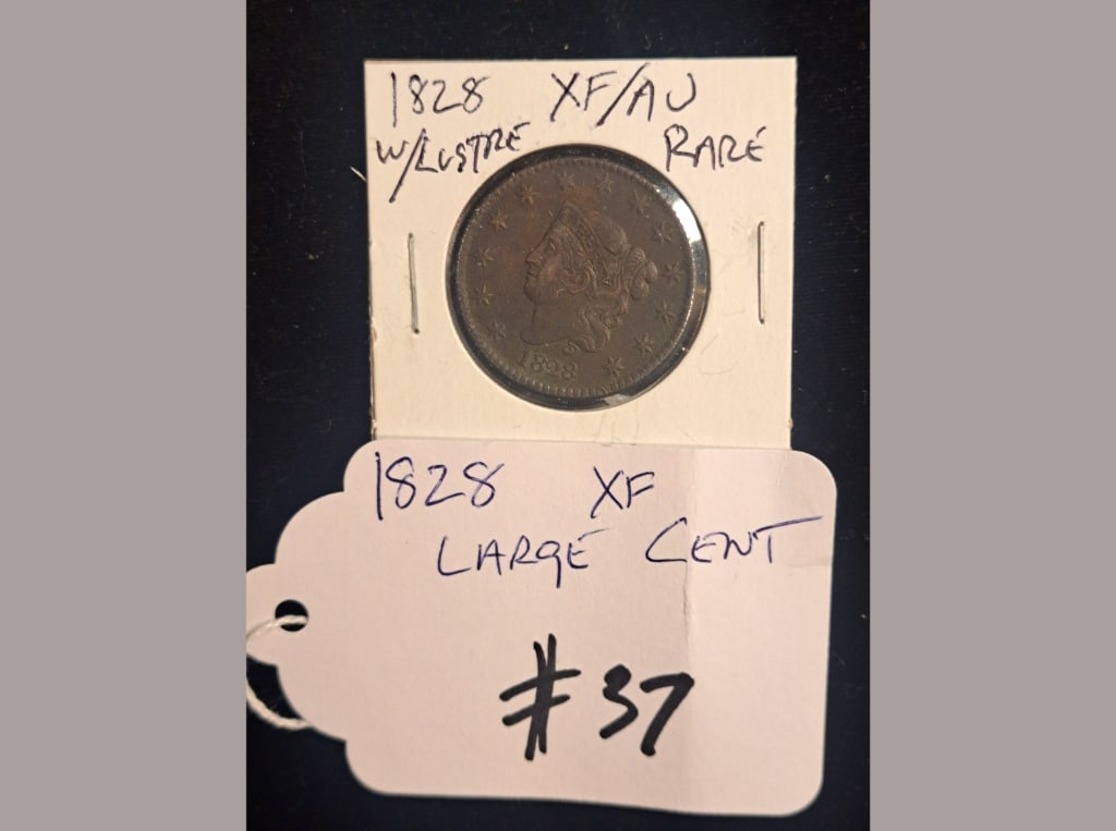 1828 Large Cent XF/AU (1 of 1)