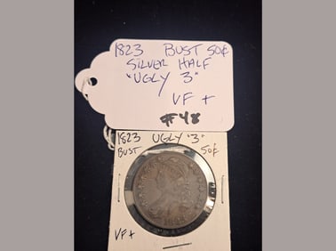 1823 Bust Half ?Ugly 3? VF+