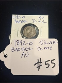 1892-O Barber Dime AU