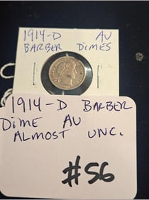 1914-D Barber Dime AU