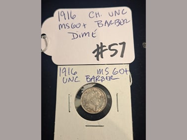 1916 Barber Dime MS60+
