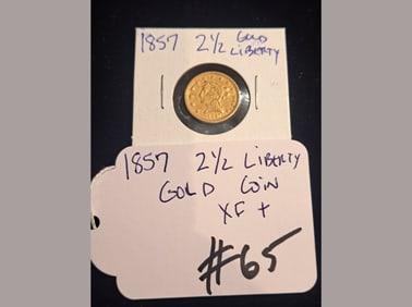 1857 $2.50 Liberty Gold XF+