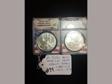 2021 MS70 Silver Eagles Lot
