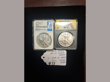 2019 MS70 Silver Eagles Lot
