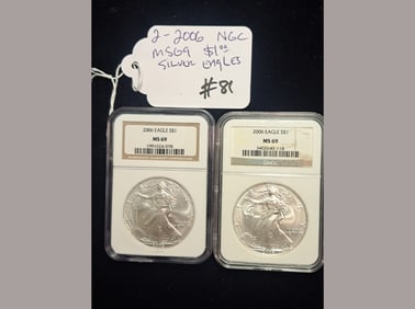 2006 NGC MS69 Silver Eagles