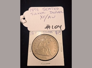 1871 Seated Dollar XF/AU