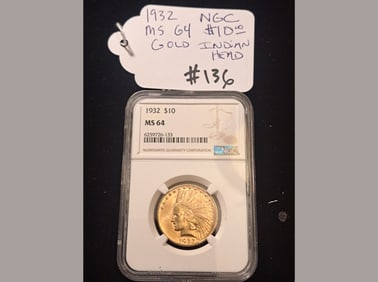 1932 $10 Indian NGC MS64