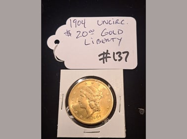 1904 $20 Liberty Uncirculated
