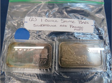 1 oz Silver Bar Lot (2 Bars)