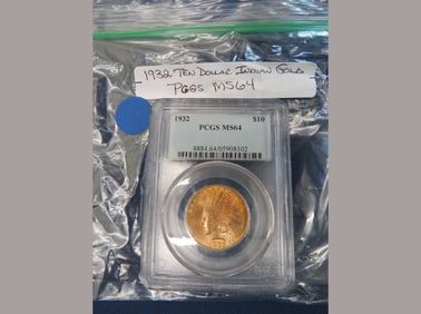 1932 $10 Indian PCGS MS64