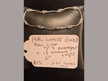 14K WG Amethyst & Diamond Bracelet