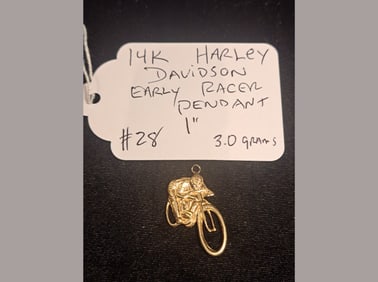 14K Harley Racer Pendant