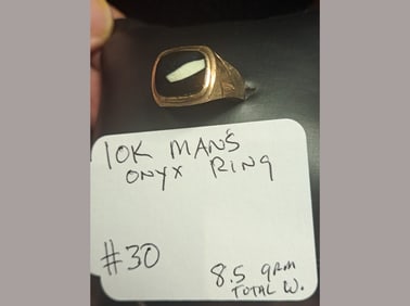 10K Men's Onyx Ring