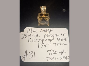 14K 20+ct Morganite Pendant