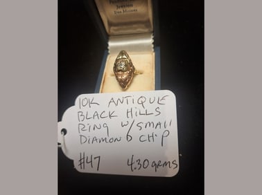 10K Black Hills Ring w/ Diamond Chip