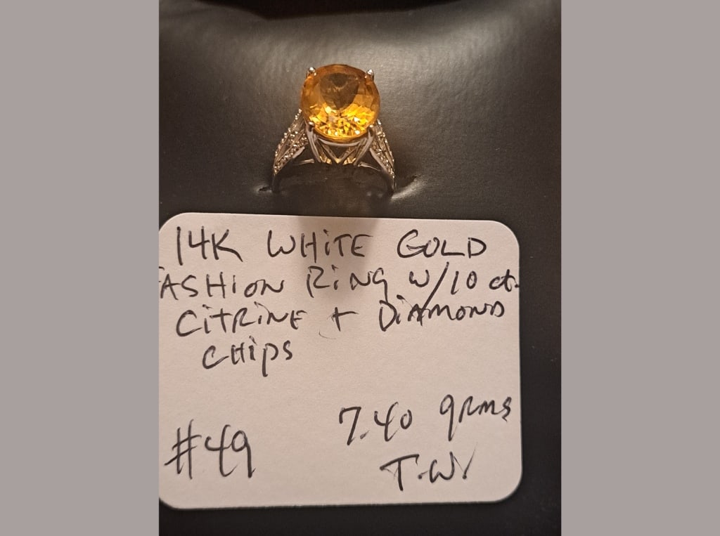 14K WG Citrine Ring w/ Diamonds (1 of 1)