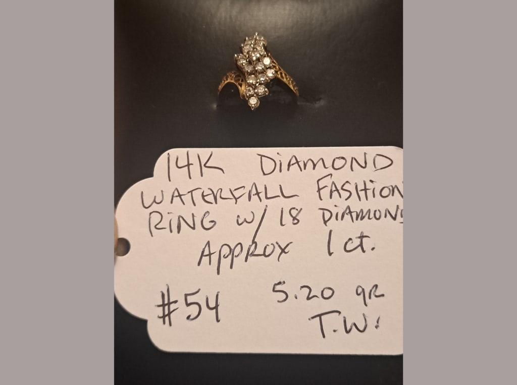 14K Diamond Waterfall Ring (1 of 1)