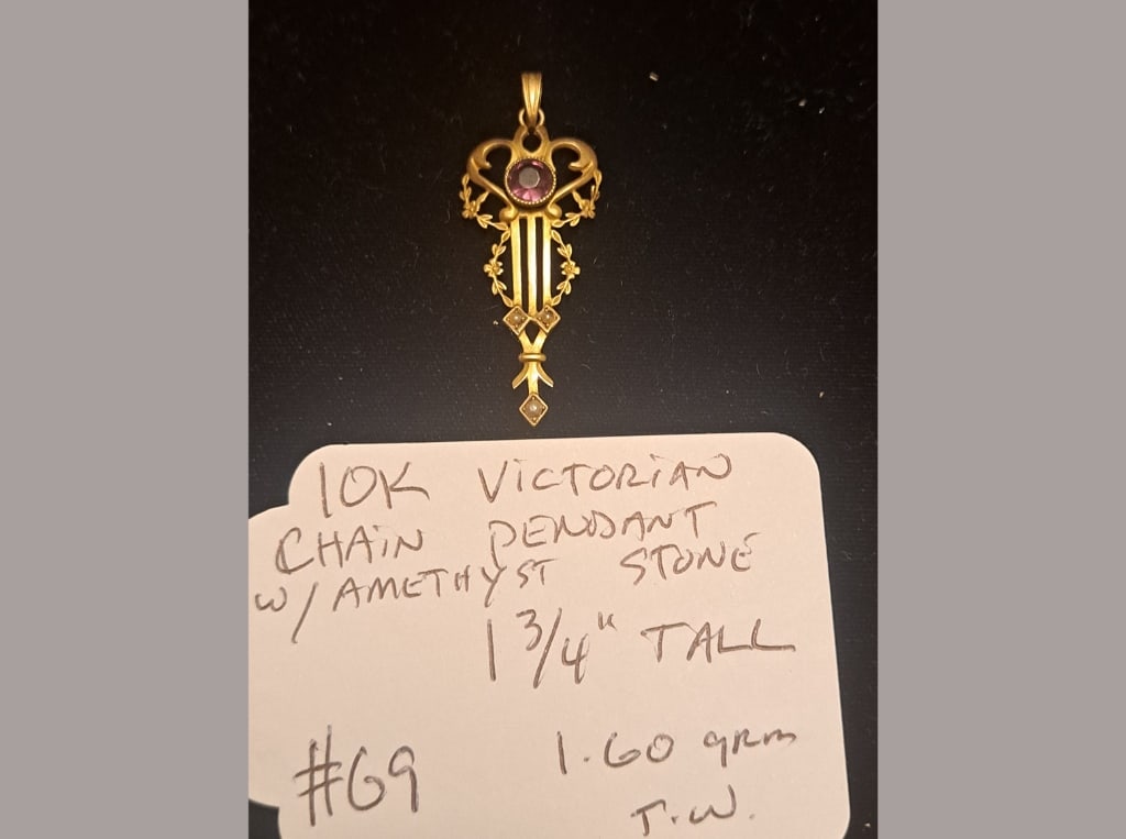 10K Victorian Amethyst Pendant (1 of 2)