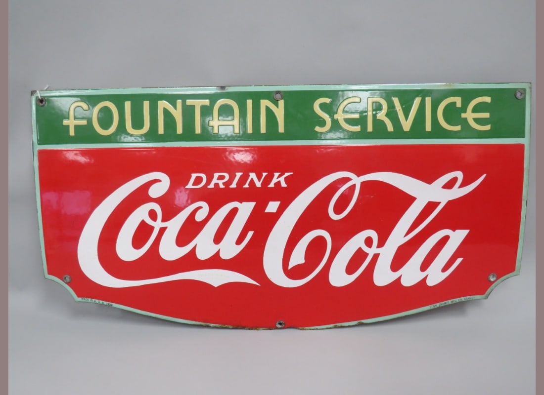 SSP Coca-Cola 1933 Fountain Service Sign