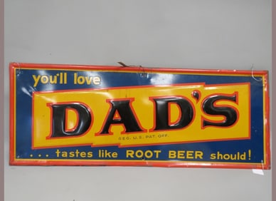 Dad's Rootbeer Self-Framed Embossed Sign