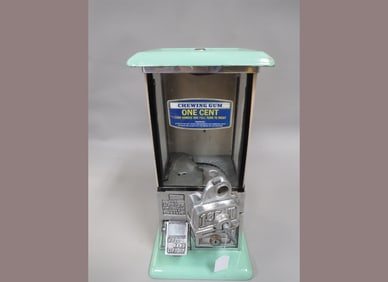 Porcelain 1¢ Gum Vending Machine w/ Key
