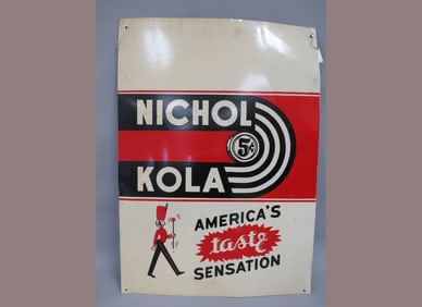 Nichol Kola Embossed Metal Sign