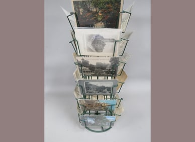Metal Store Postcard Rack w/ Cards