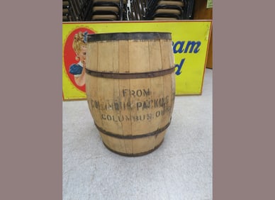 Columbus, Ohio Packing Co. Stave Wooden Barrel