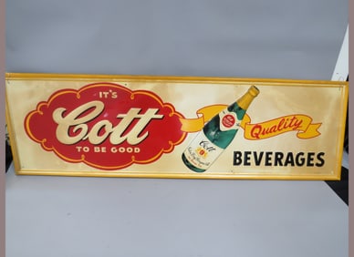 Cott Gingerale Embossed Self-Framed Metal Sign