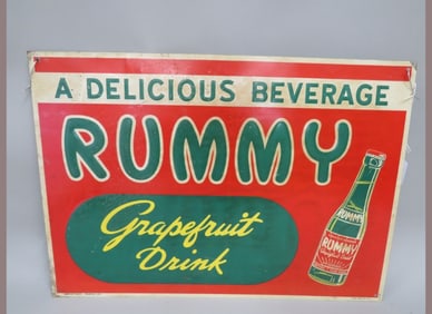 Rummy Grape Fruit Drink Embossed Tin Sign