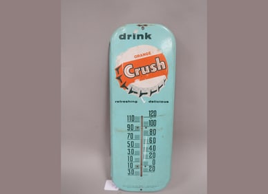 Orange Crush Metal Thermometer