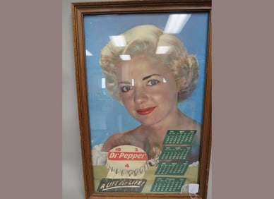 Framed Dr. Pepper 1951 Calendar Page