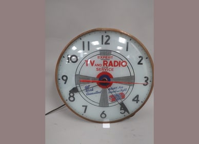 Expert TV & Radio Service Lighted Clock