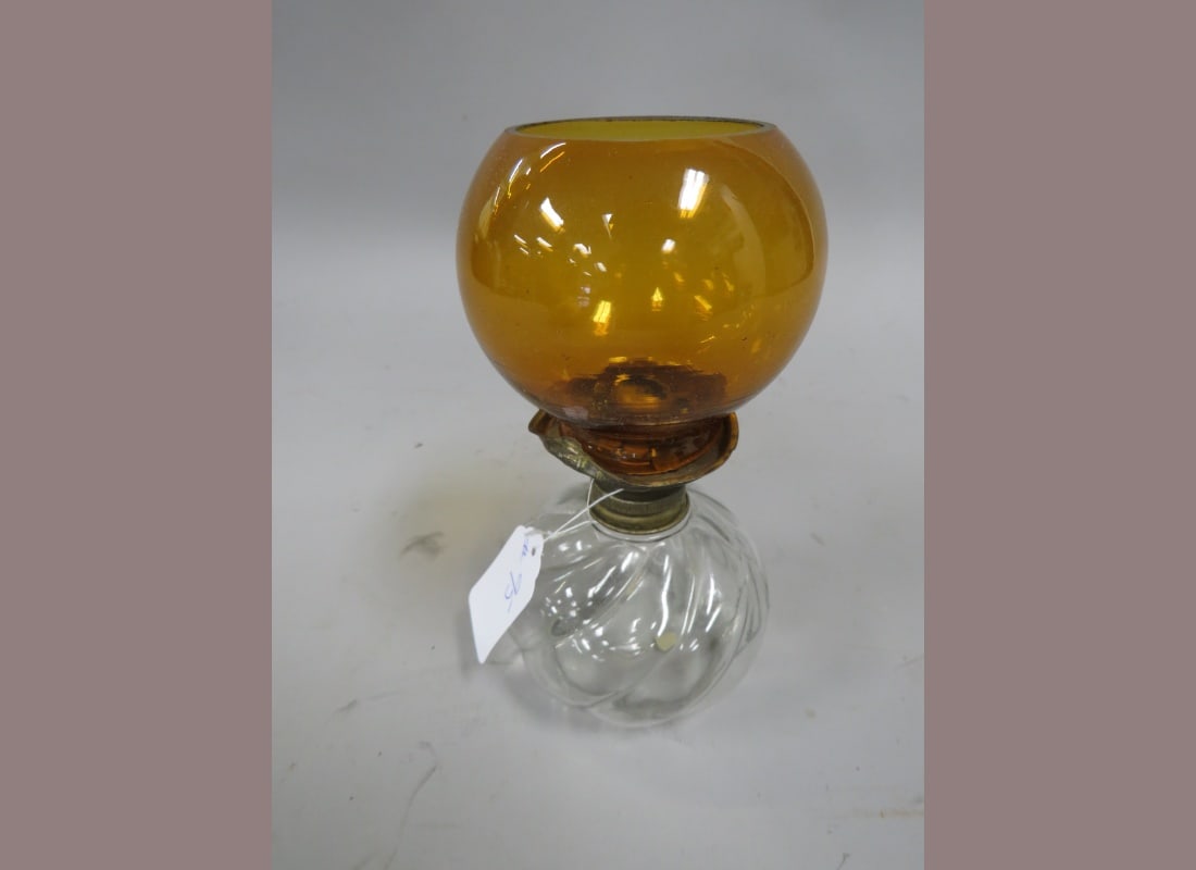Kersosene Cigar Lighter: Amber Glass Shade.