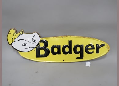 Badger Embossed Metal Sign