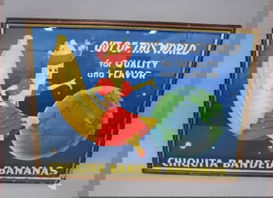 Chiquita Banana Framed Cardboard Sign