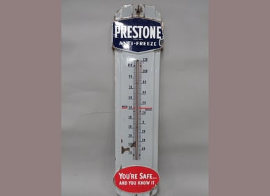 Porcelain Prestone Anti-Freeze Thermometer