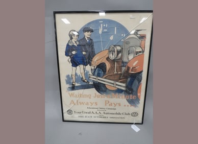 AAA Framed 1930 Poster